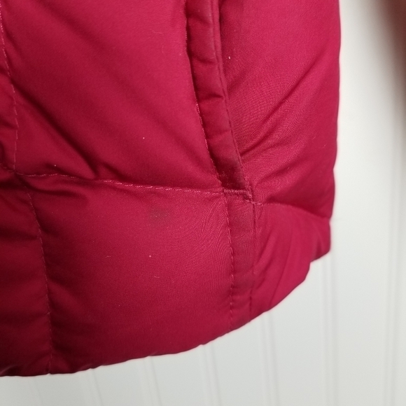 Eddie Bauer Quilted Goose Down Puffer Jacket Faux Fur Collar Pink Women's Medium - Picture 7 of 12